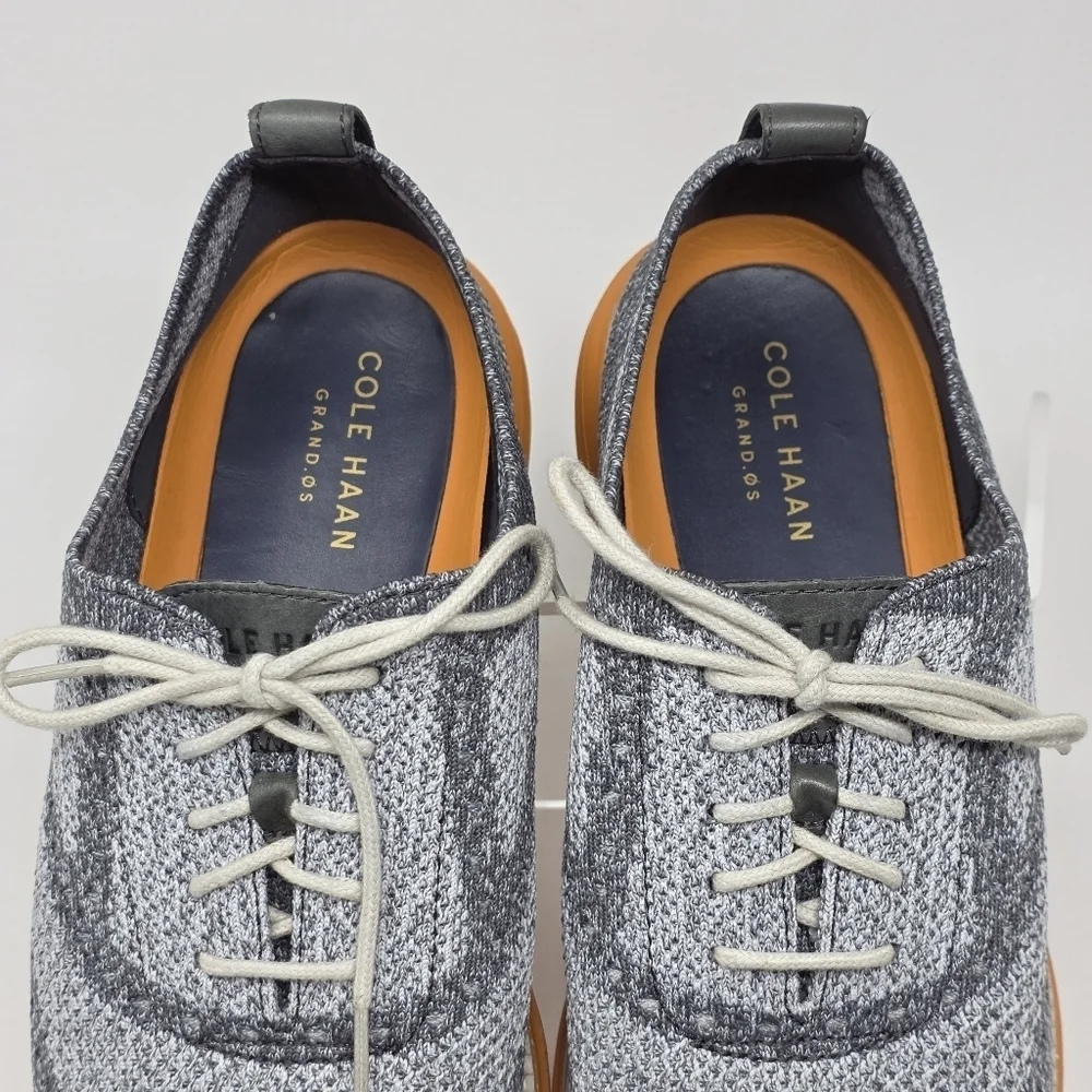 Cole Haan Grand OS Low Cut Mens Size 11M Gray Orange Knit Shoes Sneakers C28447